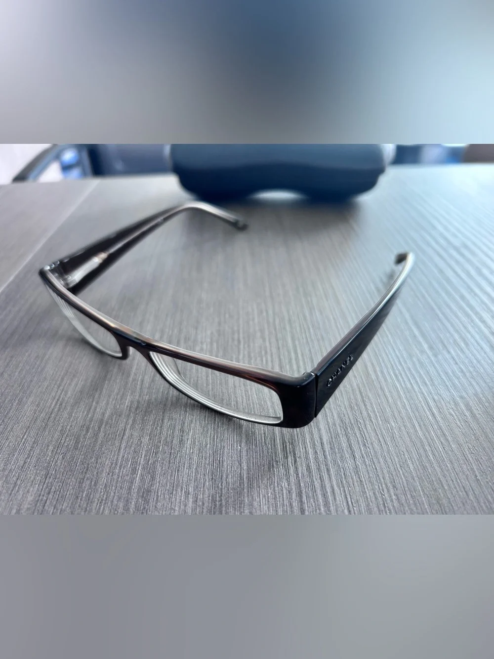 Authentic CHANEL Y2K Brown Rectangular Glasses